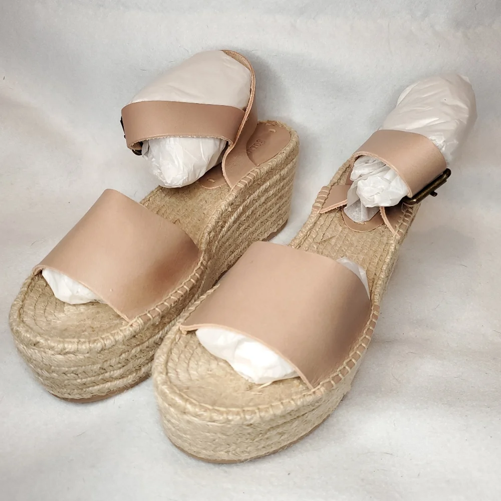 NIB! Soludos Dove Gray Minorca Platform Sandals
